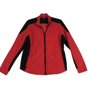 LRL Ralph Lauren Active Sweater XL Medium Red Scarlet Full Zip Track Jacket